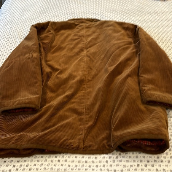 Papas Barn Jacket, burnt umber corduroy, plaid flannel lining, size L/XL? - Picture 10 of 12
